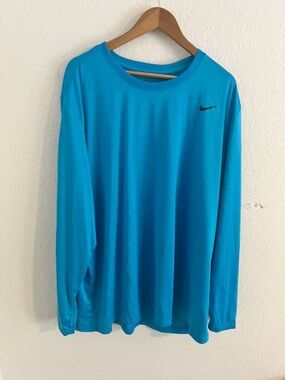 Nike Men’s Long-Sleeve Dri-Fit Crew Shirt - Bright Teal